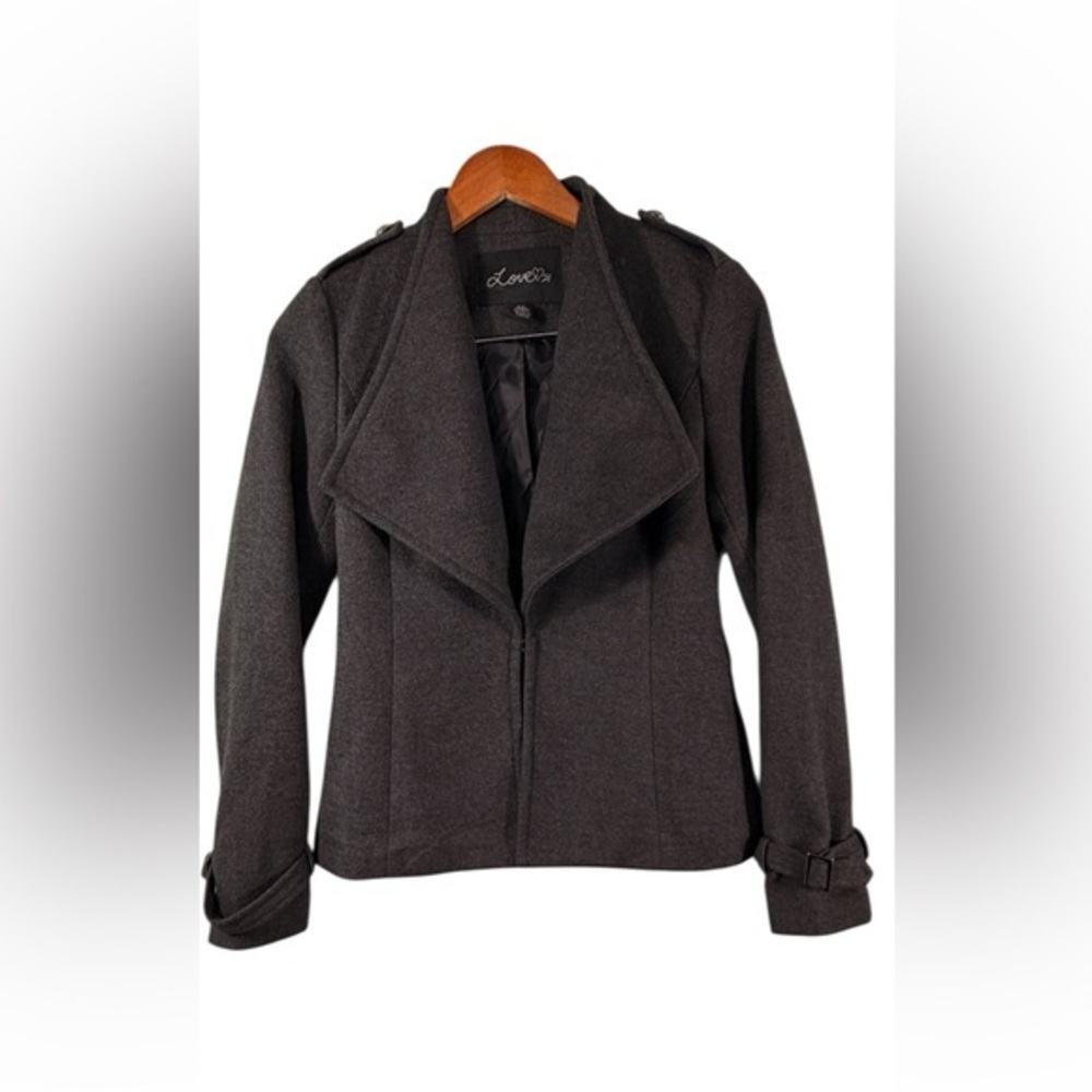Love21 Women’s Charcoal Moto Jacket Size Small